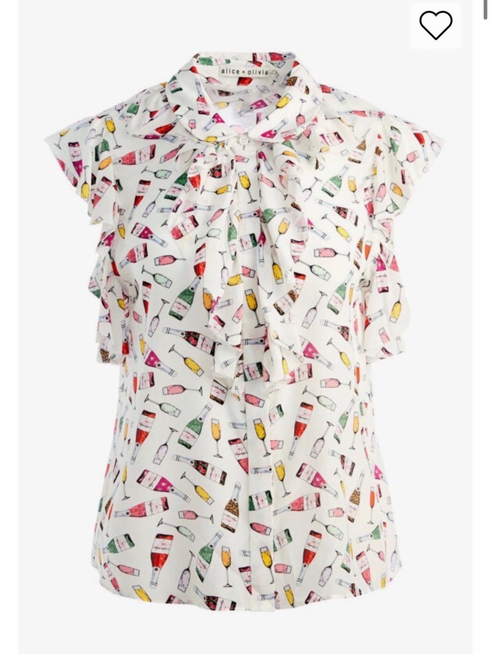 Alice and Olivia - Weekend Toast Ruffle Silk Blouse